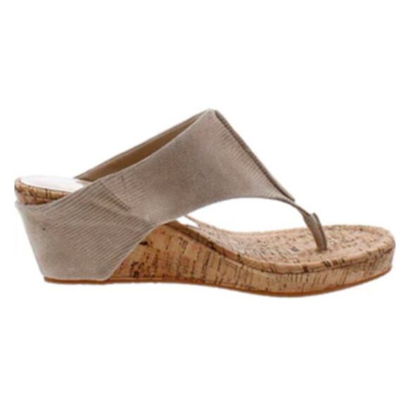 DONALD J. PLINER GIL Sand Metallic Wedge Shoes Size 11 - Picture 3 of 8